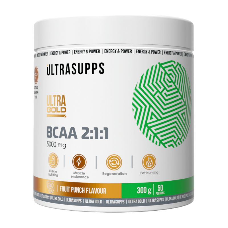 Ultrasupps BCAA 2:1:1 Комплекс аминокислот порошок Фруктовый пунш 300 г
