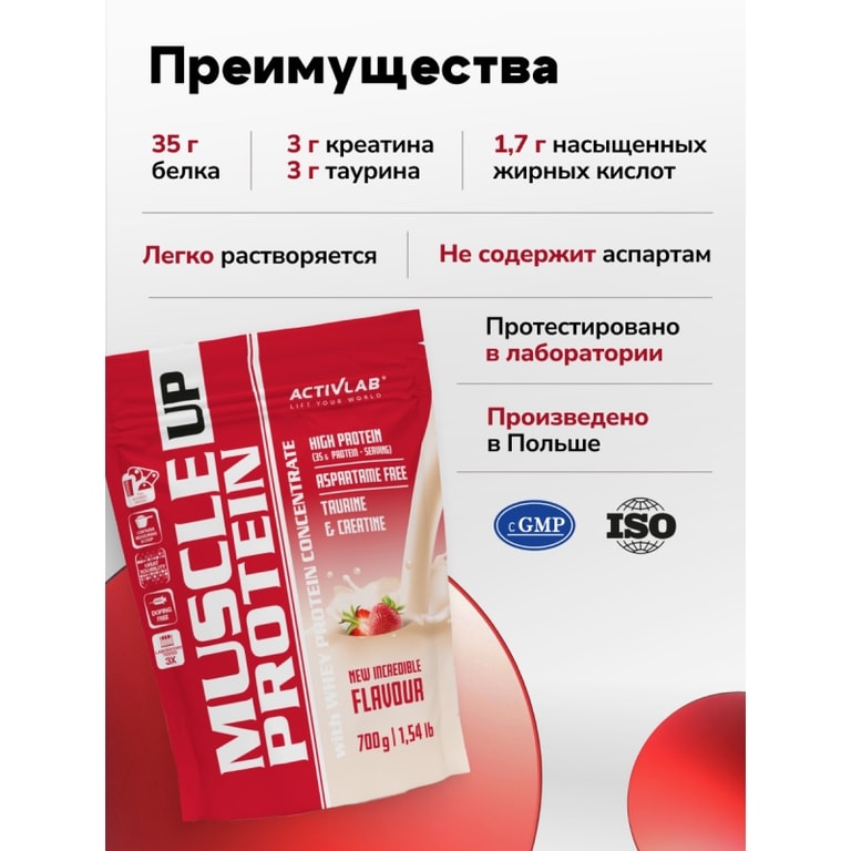 АктивЛаб Масс Ап Протеин порошок 700 г Клубника