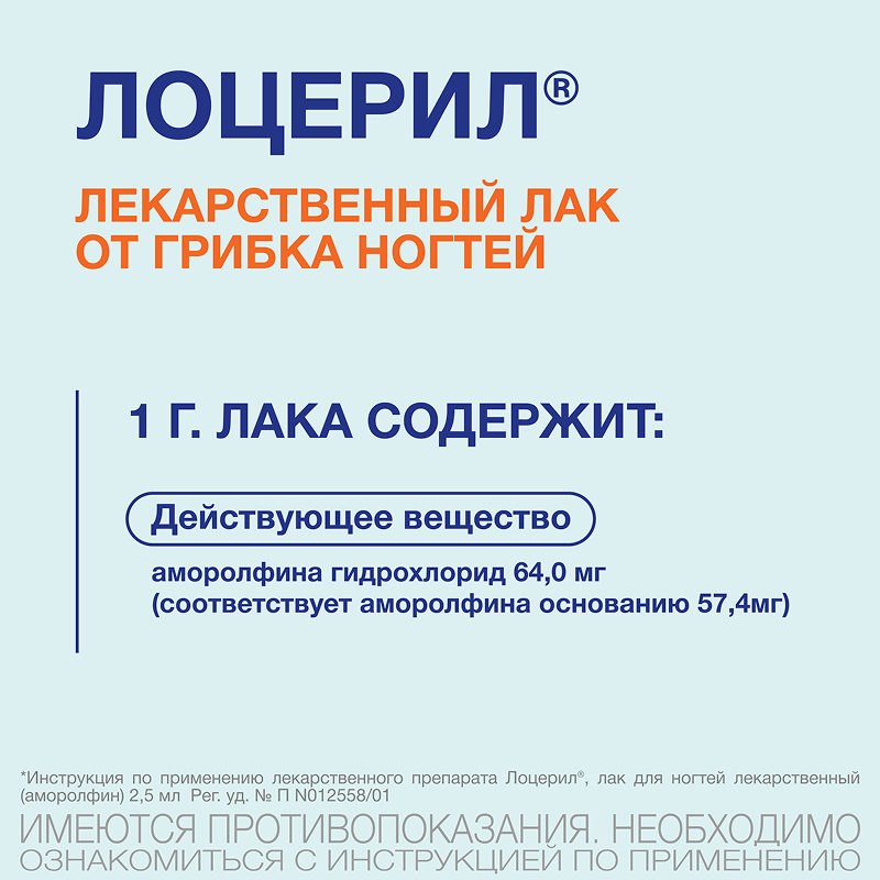 Лоцерил 5% лак для ногтей против грибка 2,5 мл