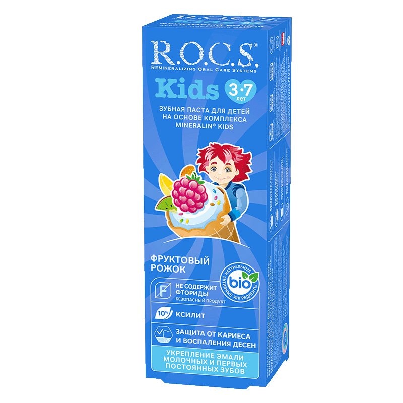R.O.C.S. Kids Зубная паста для детей 3-7 лет Фруктовый рожок 45 г