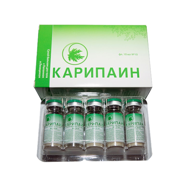 Карипаин сухой бальзам для тела с папином и лизоцимом 1 г 10 шт