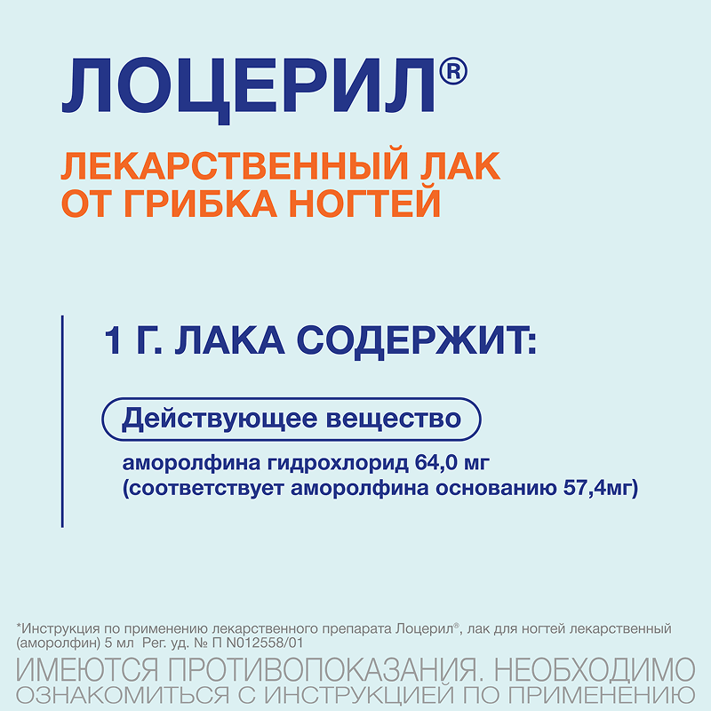 Лоцерил 5% лак для ногтей против грибка 5 мл