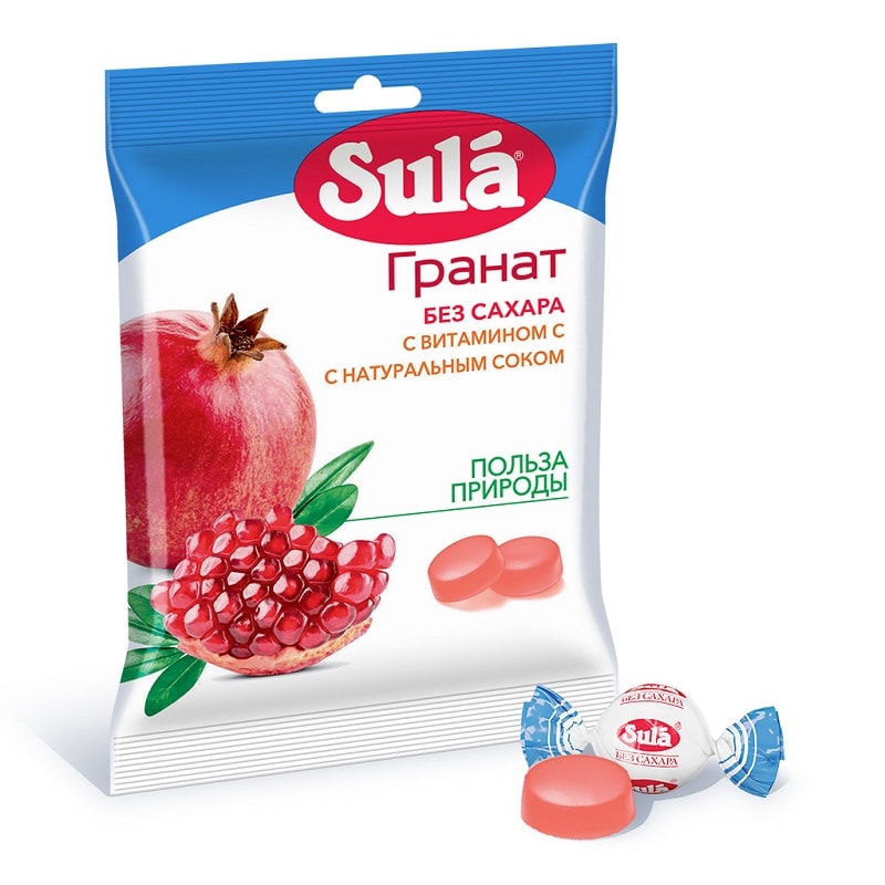 Sula Леденцы диабетические Гранат 60 г