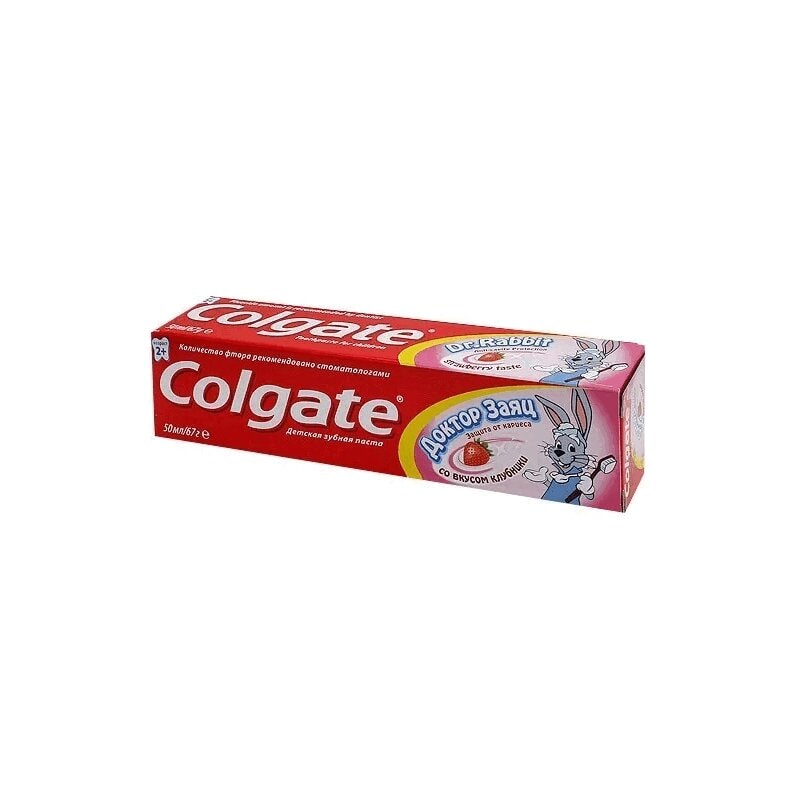 Colgate Доктор Заяц зубная паста для детей с 2 лет Клубника 50 мл
