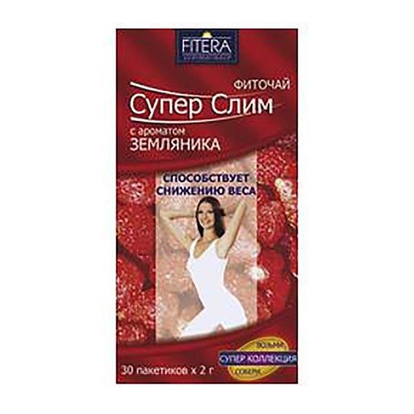 Супер Слим фиточай фильтр-пакеты Земляника 2 г 30 шт