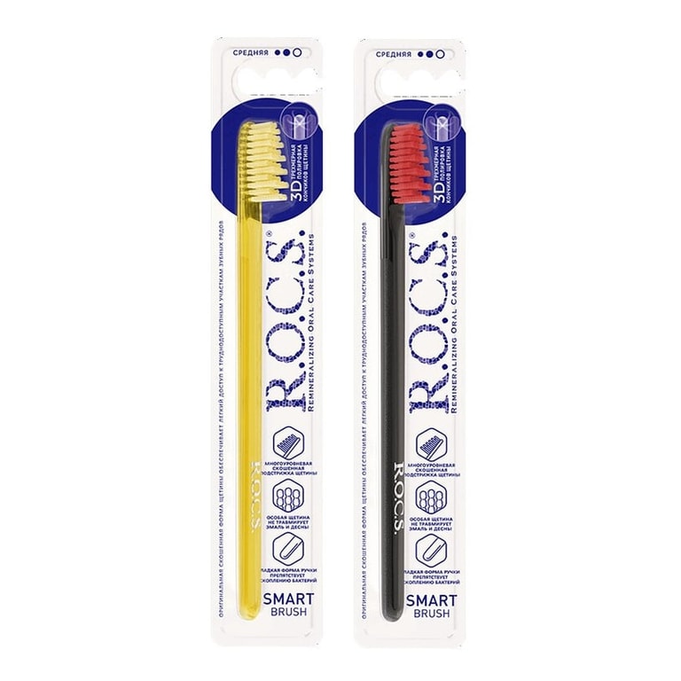 Набор 2Х R.O.C.S. Зубная щетка модельная Средняя жесткость