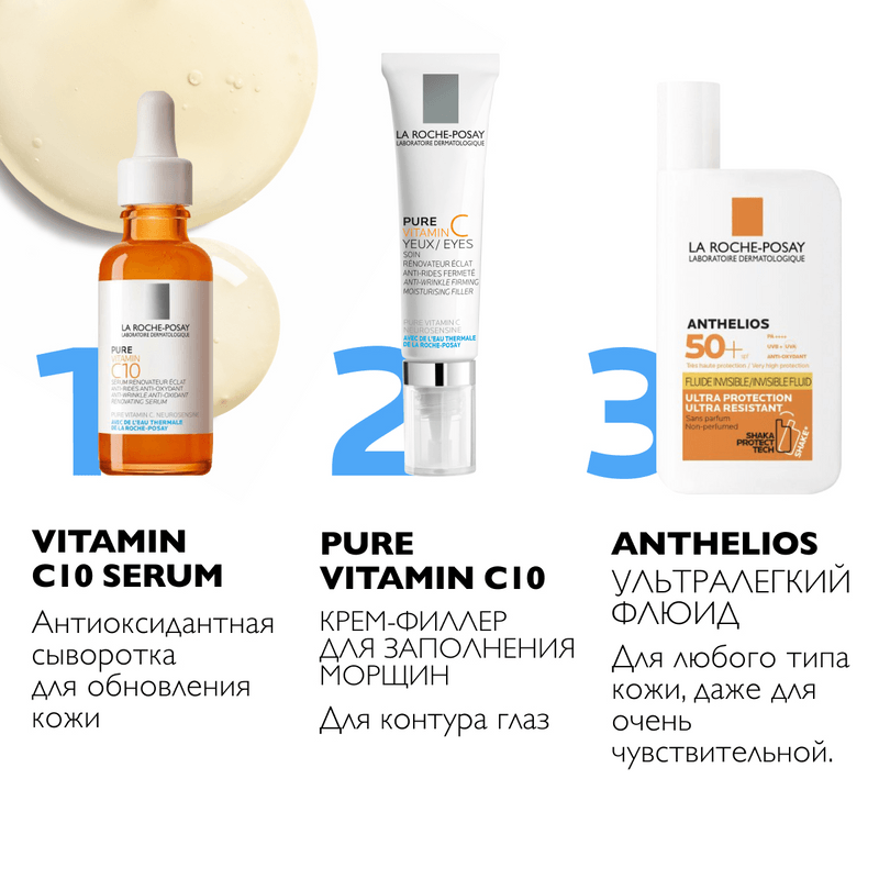 La Roche-Posay Pure Vitamin С Крем-филлер для заполнения морщин для контура глаз с витамином С 15 мл