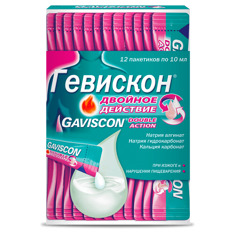 Гевискон Двойное Действие суспензия Мята 10 мл 12 шт