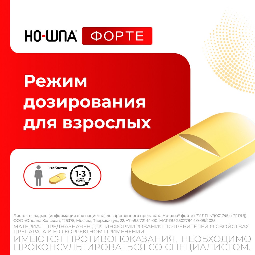 Но-шпа Форте 80 мг таблетки 24 шт