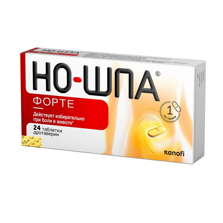 Но-шпа Форте 80 мг таблетки 24 шт