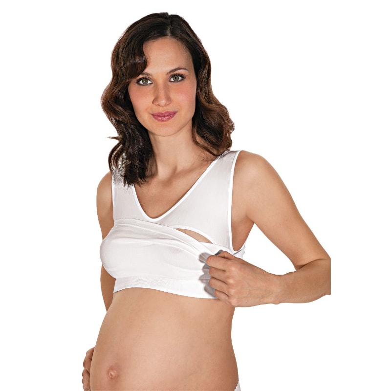 RelaxMaternity Топ для кормления грудью без швов и застежек размер S Белый