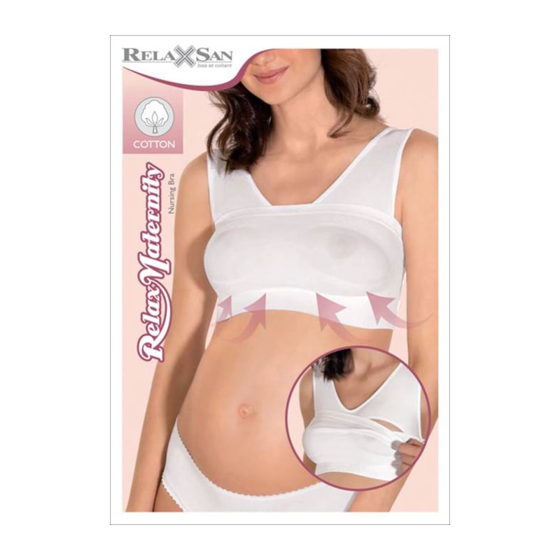 RelaxMaternity Топ для кормления грудью без швов и застежек размер XL Белый
