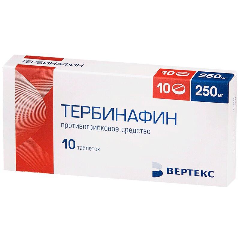 Тербинафин таблетки 250 мг 10 шт