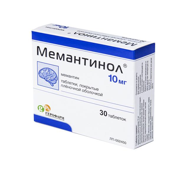 Мемантинол таблетки 10 мг 30 шт
