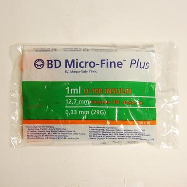 БД Микро-Файн Плюс Шприцы инсулиновые U-100 (0,33х12,7мм) 1мл №10