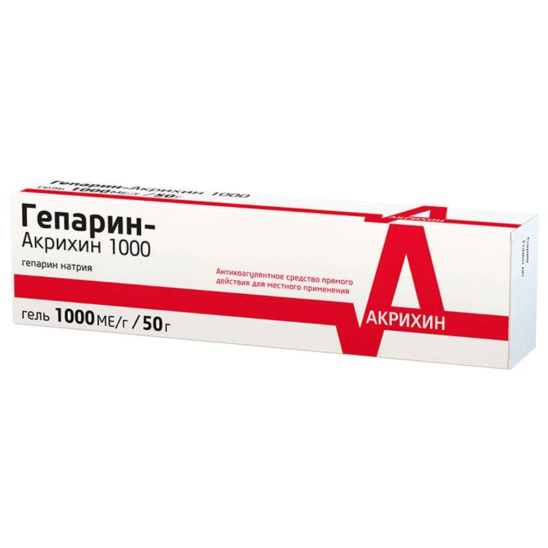Гепарин-Акрихин 1000 гель 1тыс.МЕ/ г туба 50 г