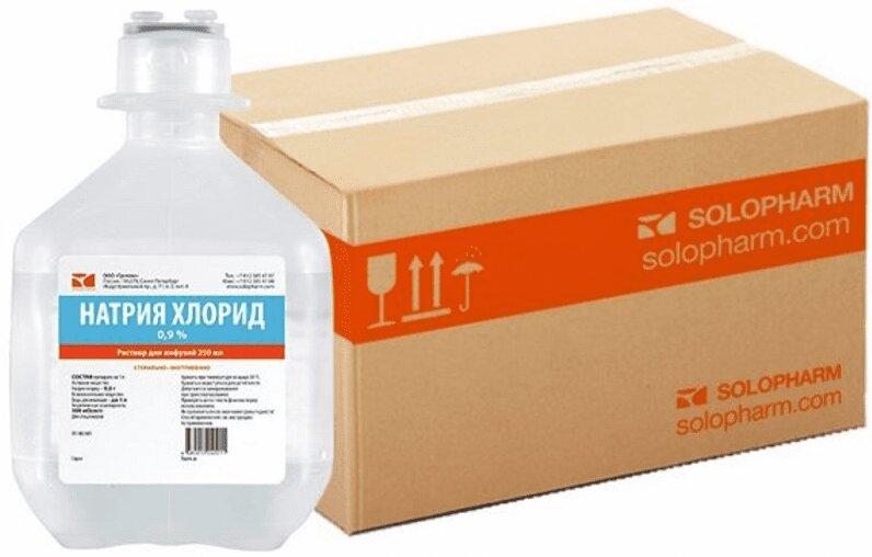 Натрия хлорид-СОЛОфарм раствор 0,9% фл.250 мл 20 шт