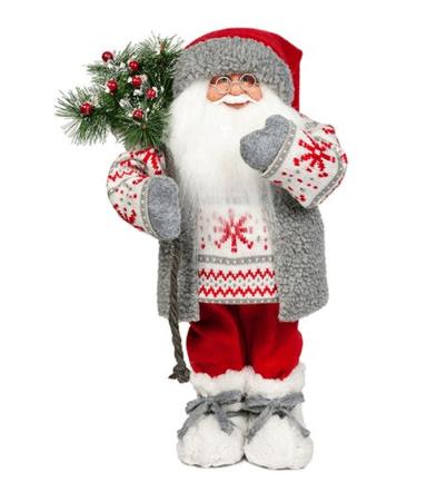 MaxiToys игрушка Дед Мороз в свитере со снежинкой 32см
