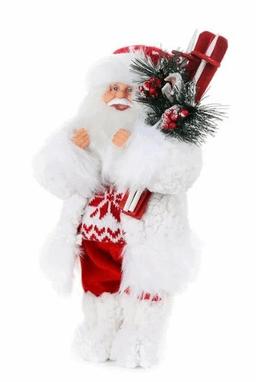 MaxiToys Дед Мороз в Свитере со Снежинкой и Лыжами 32 см