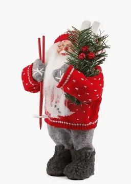 MaxiToys Дед Мороз с Лыжами 32 см