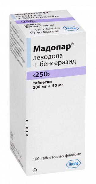 Мадопар 250 таблетки 250 мг 100 шт