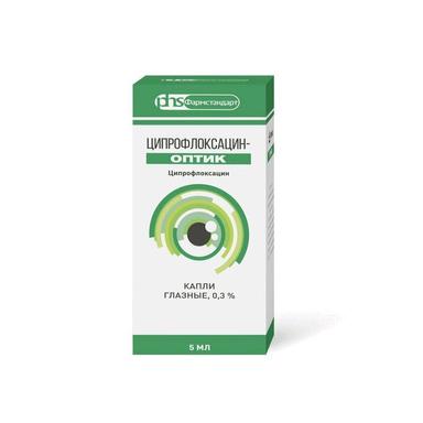 Ципрофлоксацин-Оптик капли глазные 0,3% 5мл фл.-кап.№1