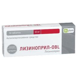 Лизиноприл-OBL таблетки 10мг 30 шт
