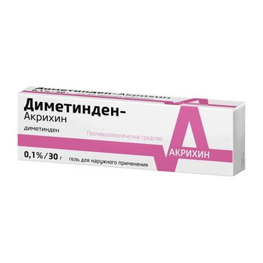 Диметинден-Акрихин гель д/наружн.прим.0,1% туба 30г