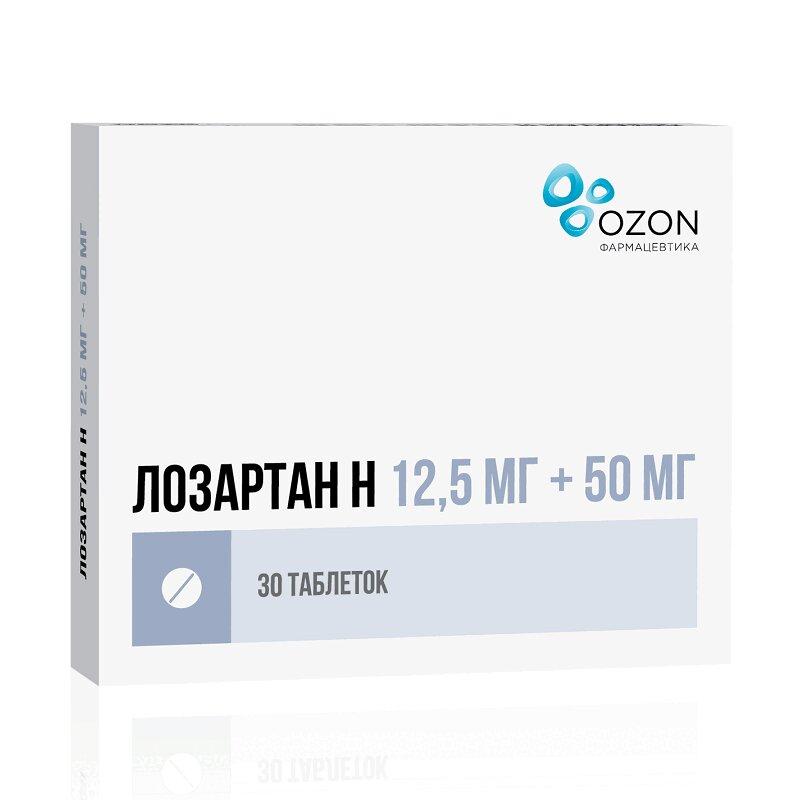 Лозартан-Н таблетки 12,5 мг+50 мг 30 шт