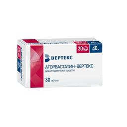 Аторвастатин-ВЕРТЕКС таблетки 40 мг 30 шт