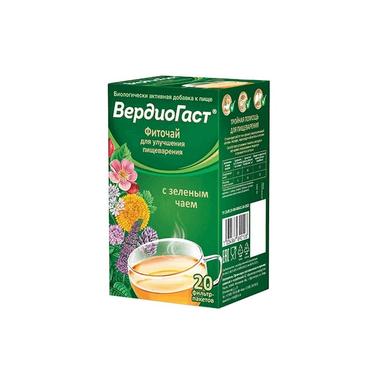 ВердиоГаст фиочай для улучшения пищеварения с зеленым чаем 1,5 г 20 шт