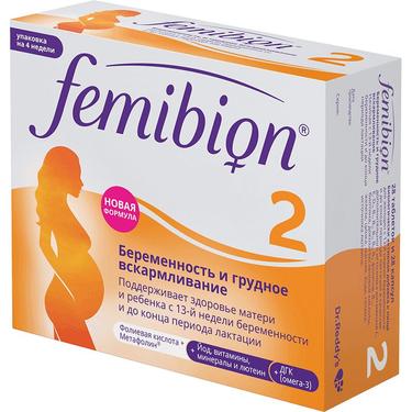 Фемибион 2 таб.п.п.о.729мг 28+капсулы 746мг 28 шт