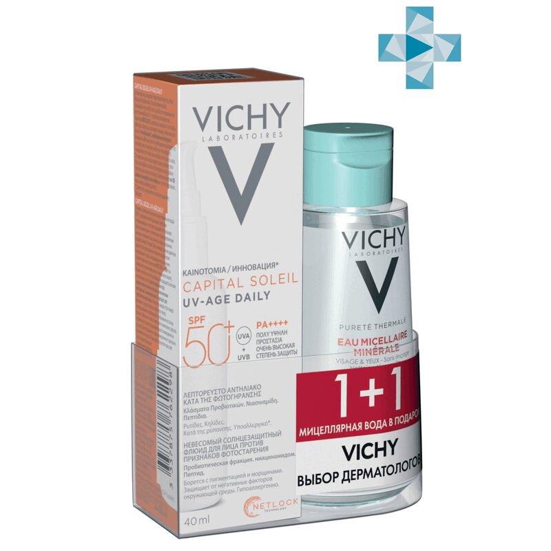 Vichy Капсолей Набор (флюид SPF50+ 40 мл+вода мицеллярная 100 мл)