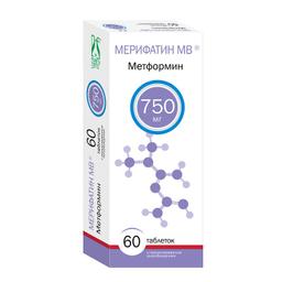 Мерифатин МВ таблетки 750мг 60 шт