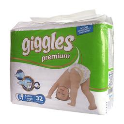 Giggles Премиум Эко Экстра Лардж Подгузники для детей 15-30 кг 32 шт