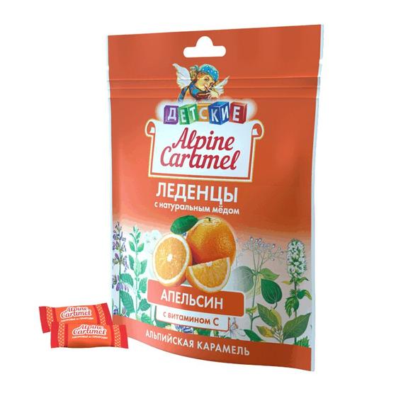 Альпийская карамель Леденцы дет.с натуральным медом и витамином С уп.75г 1 шт Апельсин