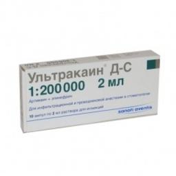Ультракаин Д-С раствор 40мг+0,005мг/мл амп.2мл 10 шт