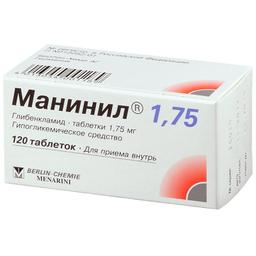 Манинил 1,75 таблетки 1,75мг 120 шт