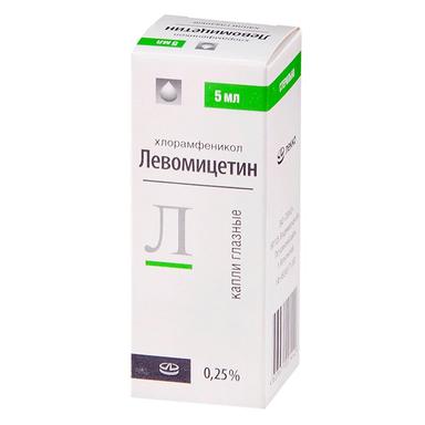Левомицетин капли глазн.0,25% фл.10мл №1