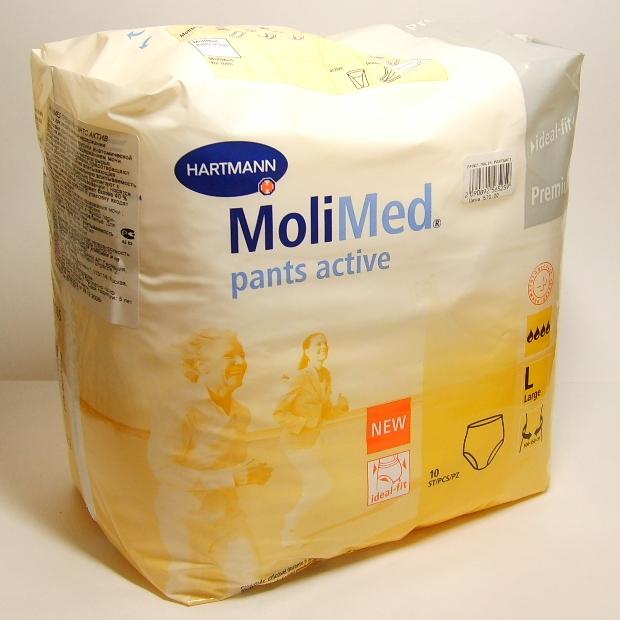 Прокладки "Molimed Pants Activ" L (трусики) 840 мл, р-р 100-150см, 10шт