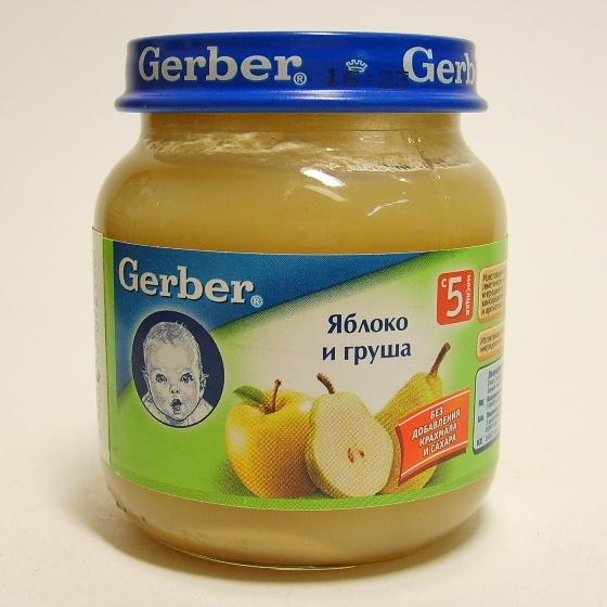 Детское питание Гербер пюре Яблоко-Груша 130 г