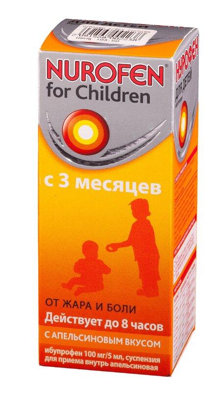 Нурофен для детей суспензия 100 мг/5 мл с апельсином фл.100 мл 1 шт