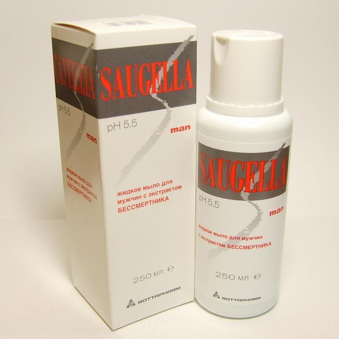 Saugella для мужчин мыло для интимной гигиены фл 250 мл.