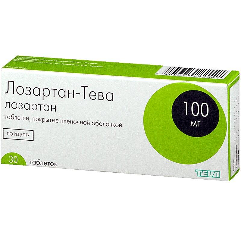Лозартан-Тева таблетки 100 мг 30 шт
