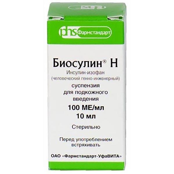 Биосулин Н суспензия 100МЕ/ мл фл.10 мл 1 шт