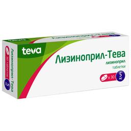 Лизиноприл-Тева таблетки 5 мг 30 шт