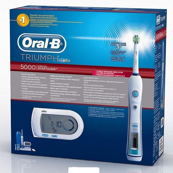 Oral-B Triumph Щетка зубная электрическая с 3 насадками+Смарт Гид