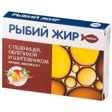 PL Рыбий жир с маслом зародышей пшеницы, облепихи и шиповника капс. №100