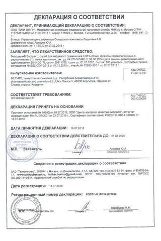 Сертификат Белодерм Экспресс