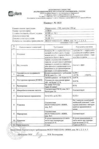 Сертификат Флуконазол-OBL